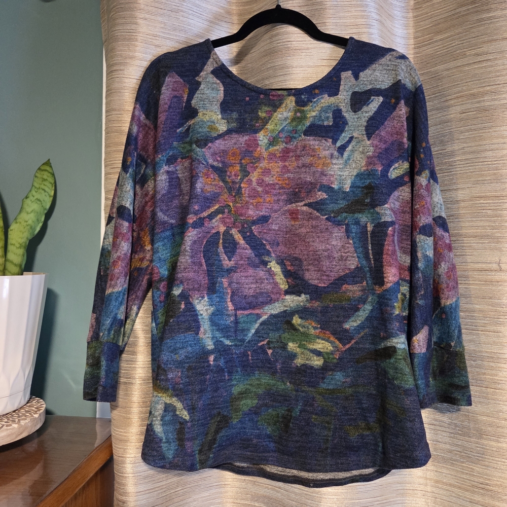 Colorful Floral Long Sleeve Women's Top